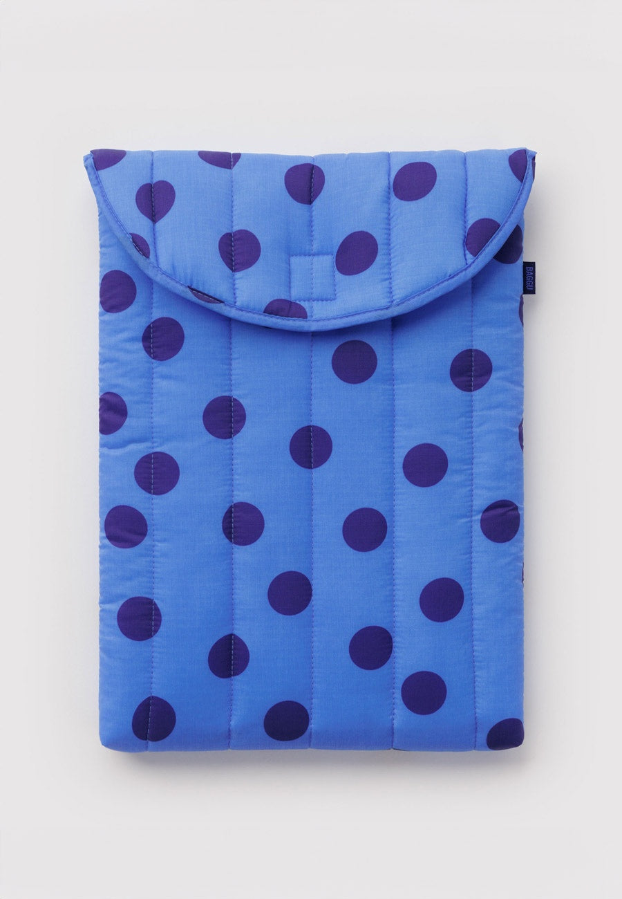 Baggu Puffy Laptop Sleeve Blue Polka Dot 16"