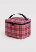 Baggu Puffy Lunch Bag Azalea Pink Tartan