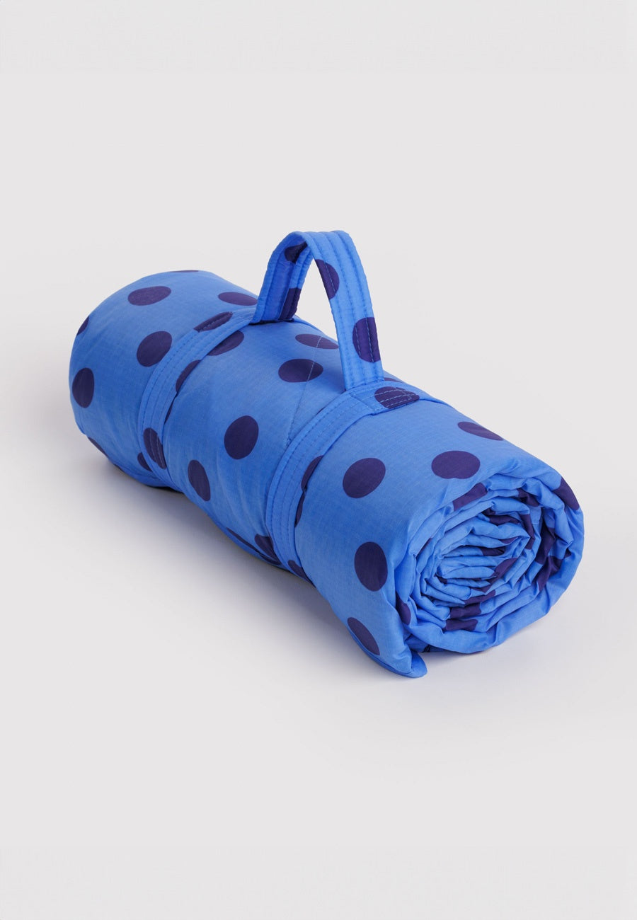 Baggu Puffy Picnic Blanket Blue Polka Dot