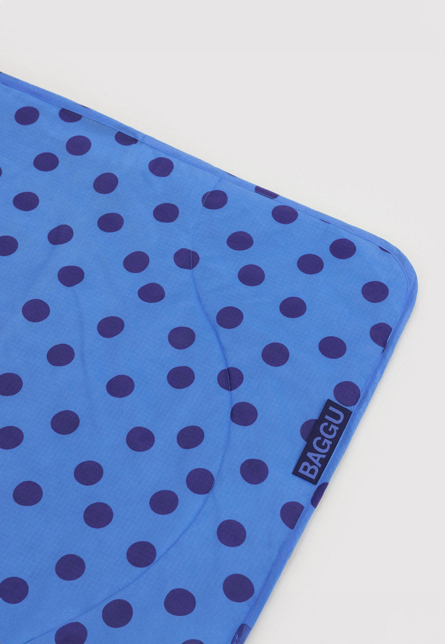 Baggu Puffy Picnic Blanket Blue Polka Dot