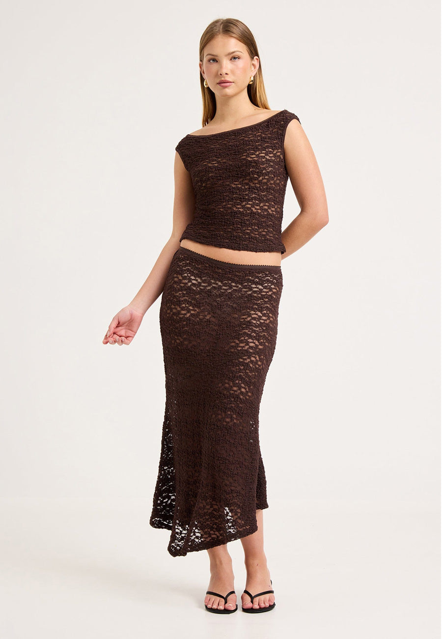 Rolla's Rosalie Lace Top Chocolate