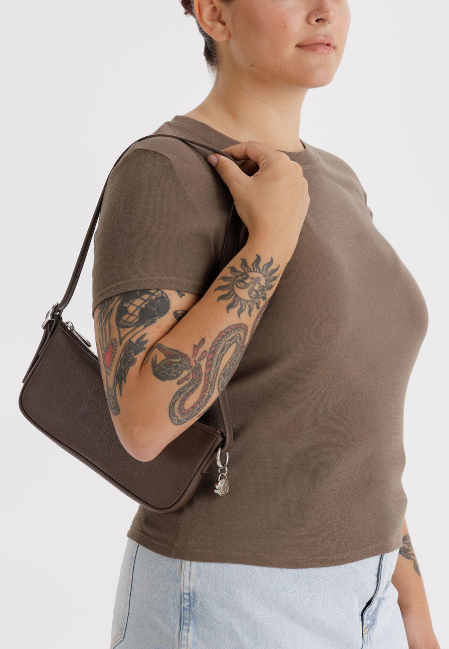 Baggu Recycled Leather Pochette Brown