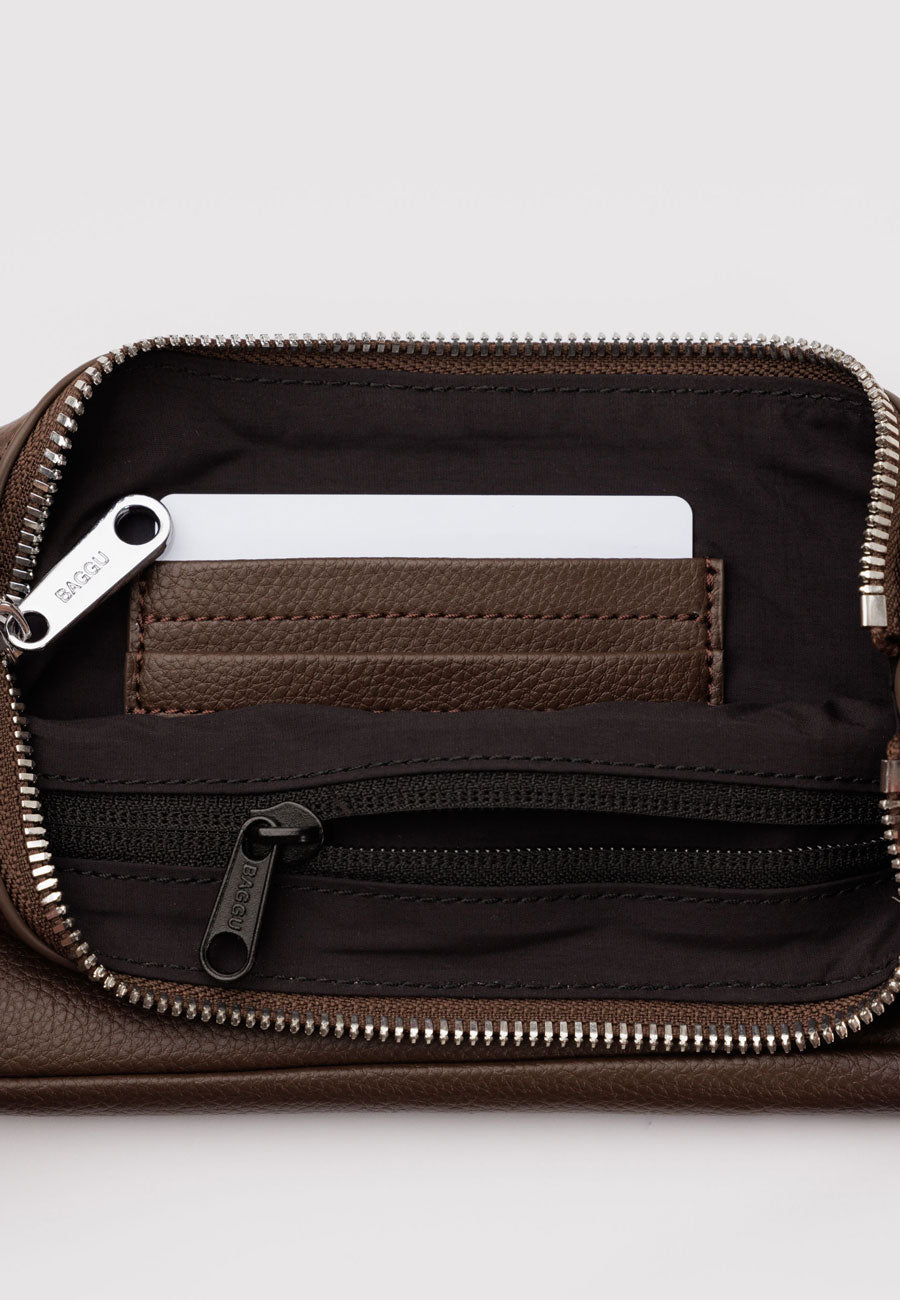 Baggu Recycled Leather Pochette Brown