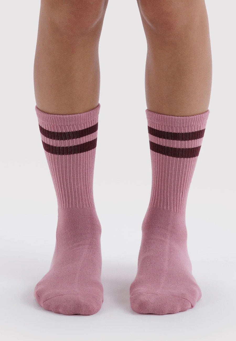 Baggu Ribbed Sock Wild Plum Stripe