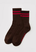 Baggu Ribbed Sock Coffee Stripe