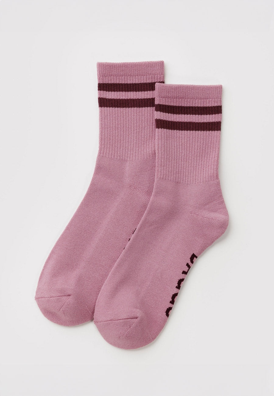 Baggu Ribbed Sock Wild Plum Stripe