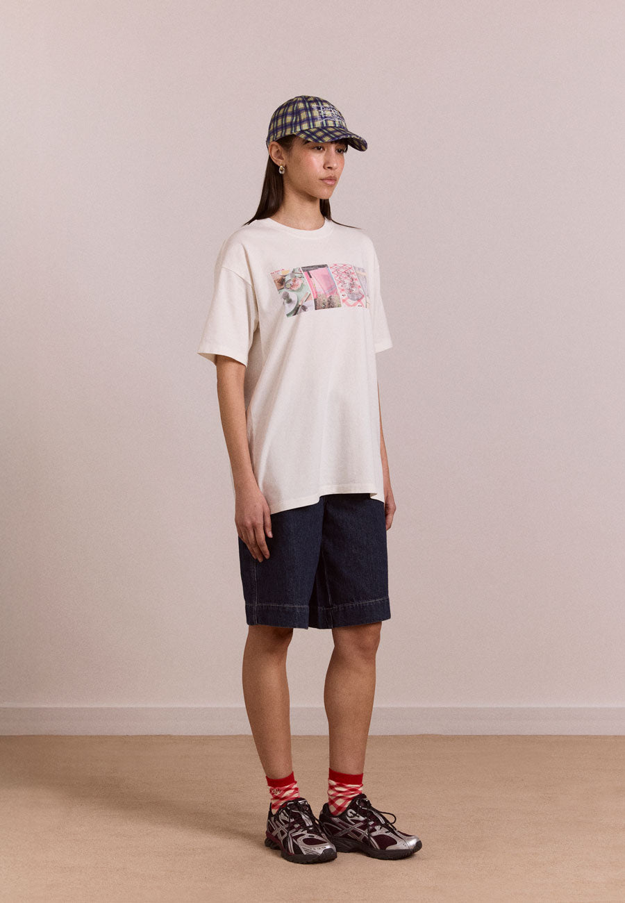 Damson Madder Slow Life Crossword Graphic Tee Ecru