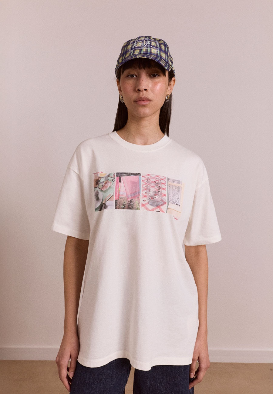 Damson Madder Slow Life Crossword Graphic Tee Ecru