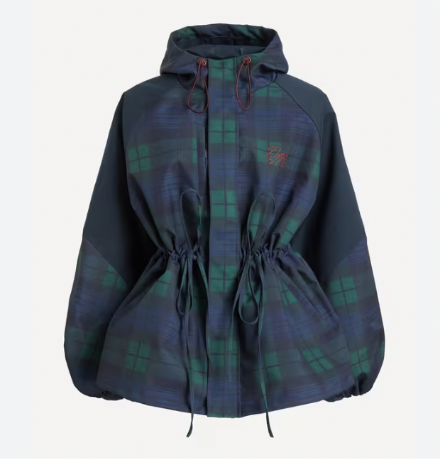 Damson Madder Liu Showerproof Raincoat Navy Check