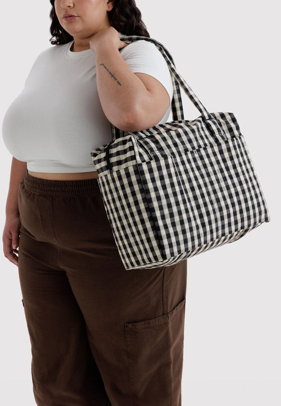 Baggu Small Cloud Carry-On Black & Cream Gingham