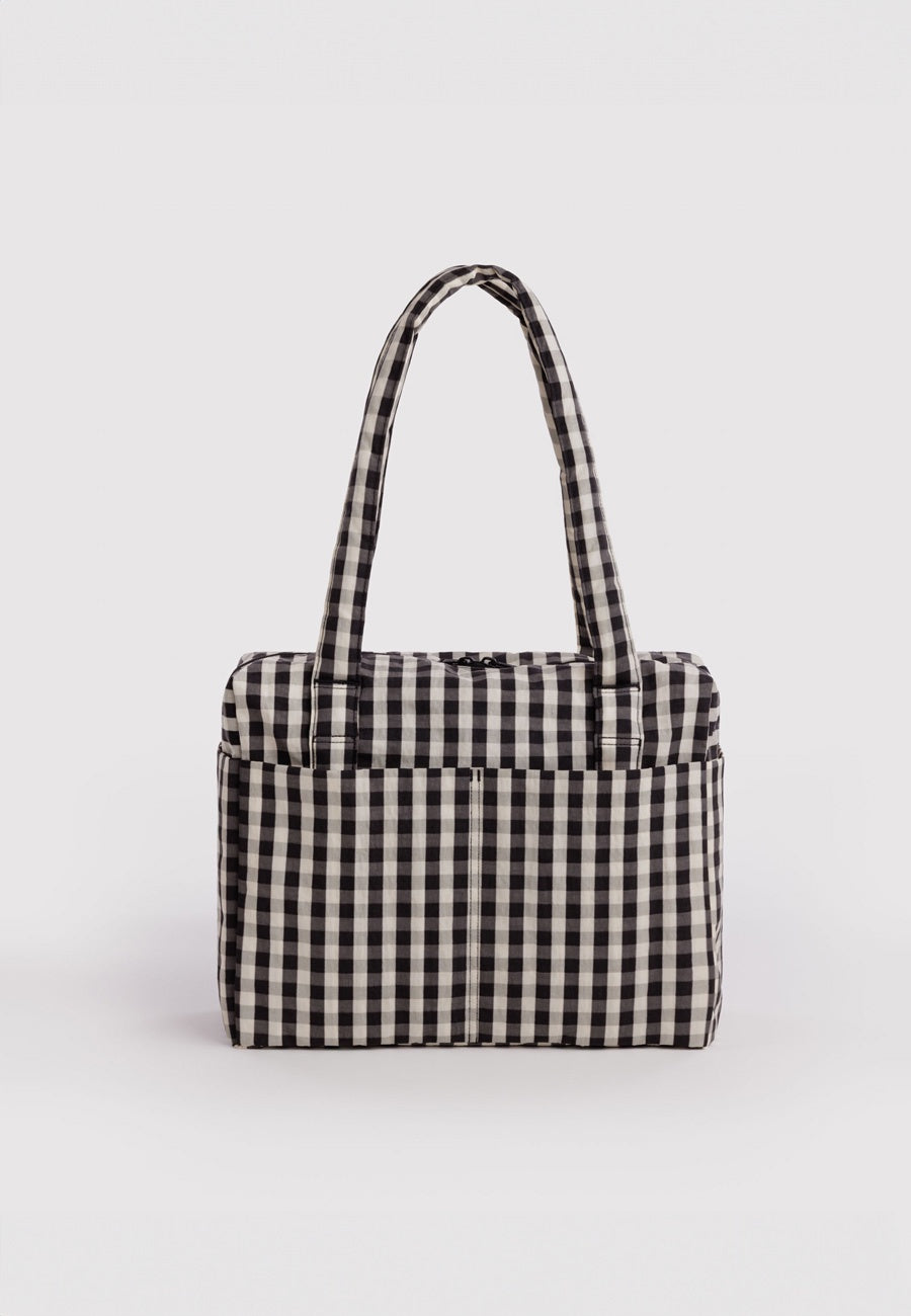 Baggu Small Cloud Carry-On Black & Cream Gingham