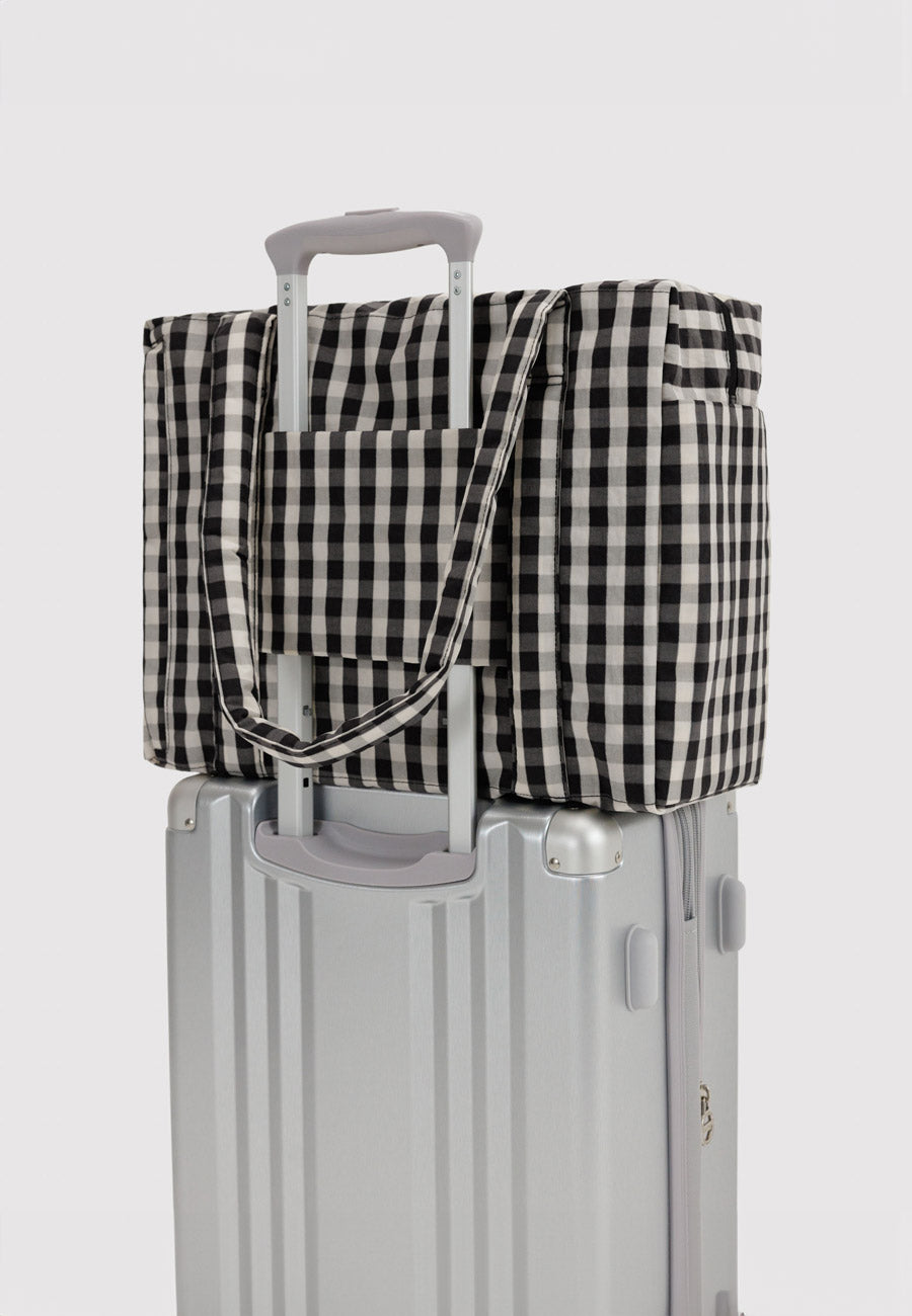 Baggu Small Cloud Carry-On Black & Cream Gingham