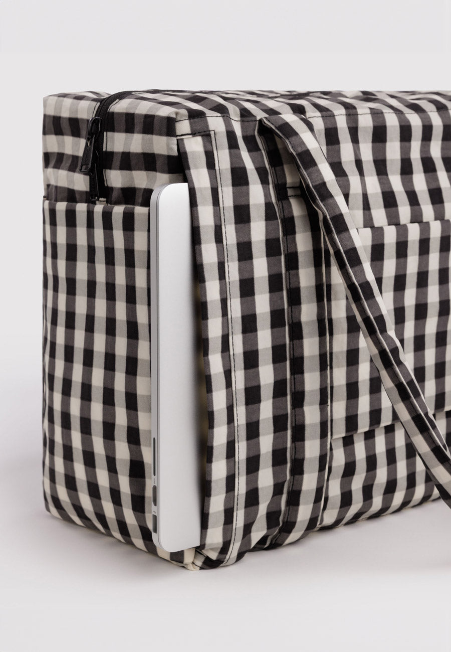 Baggu Small Cloud Carry-On Black & Cream Gingham