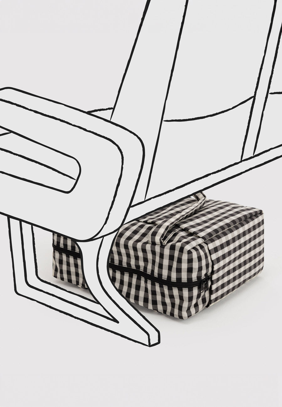 Baggu Small Cloud Carry-On Black & Cream Gingham