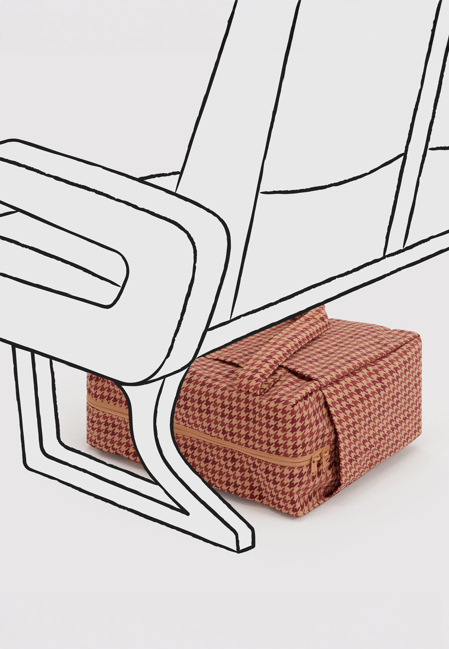 Baggu Small Cloud Carry-On Tan Houndstooth