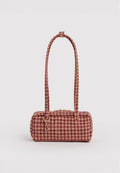Baggu Small Nylon Bowler Bag Tan Houndstooth