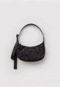 Baggu Small Nylon Crescent Bag Charcoal Ditsy Floral