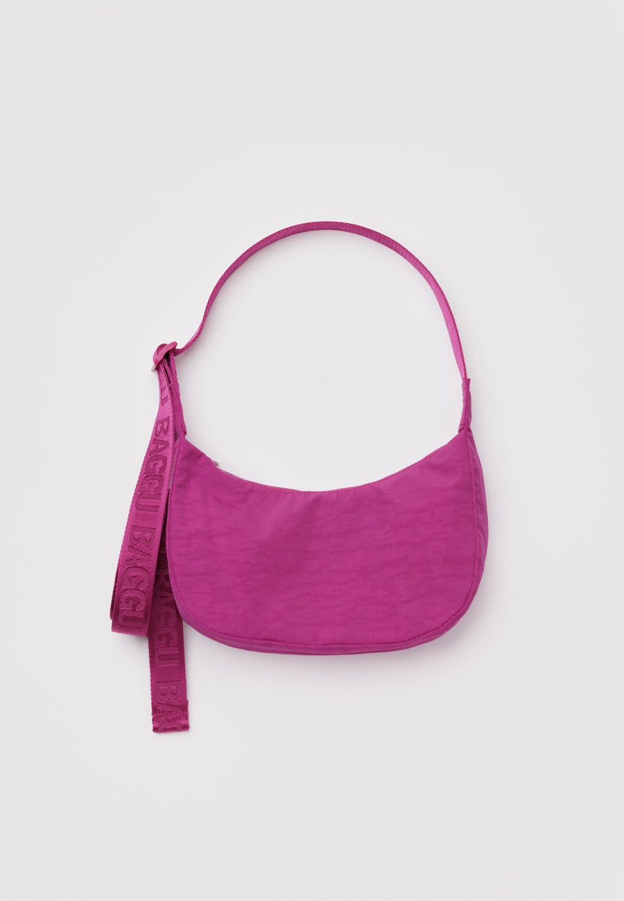 Baggu Small Nylon Crescent Bag Deep Fuchsia