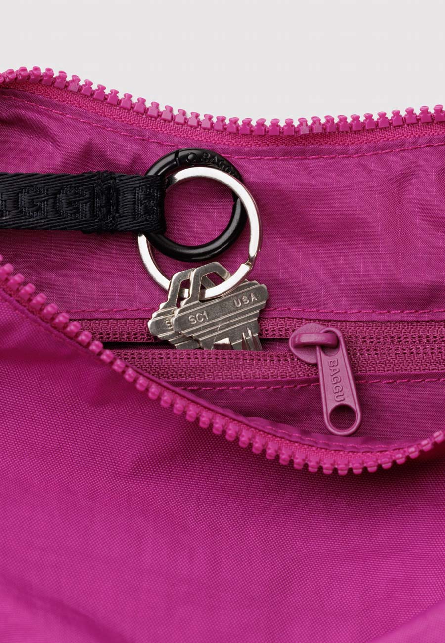 Baggu Small Nylon Crescent Bag Deep Fuchsia