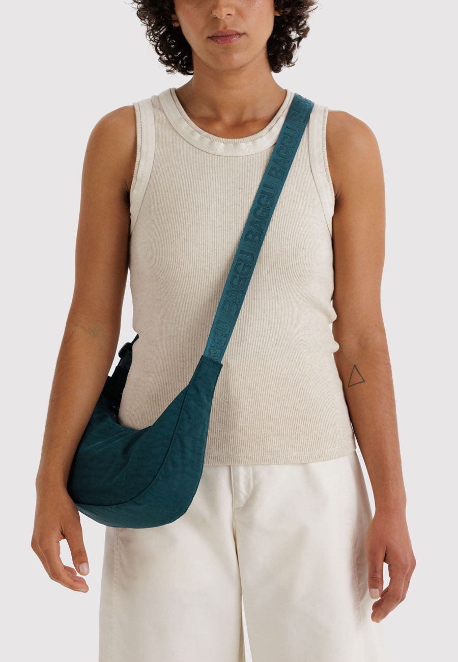 Baggu Small Nylon Crescent Bag Deep Sea