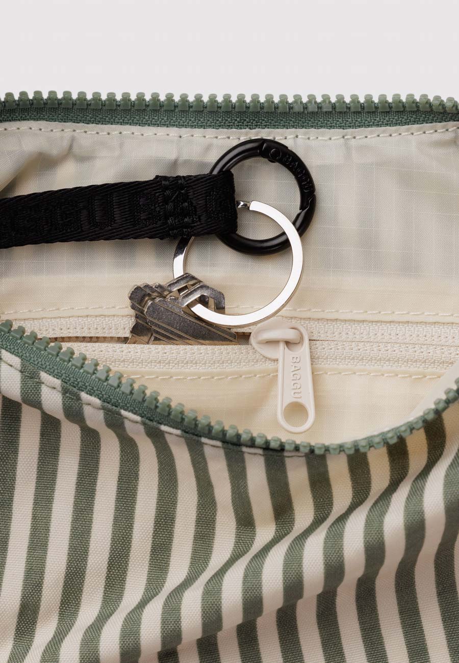 Baggu Small Nylon Crescent Bag Sage Stripe