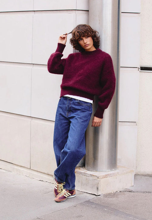 Surprise Jane Mohair Sweater Aubergine