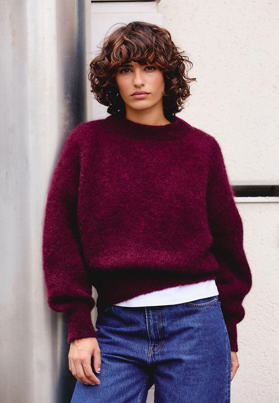Surprise Jane Mohair Sweater Aubergine