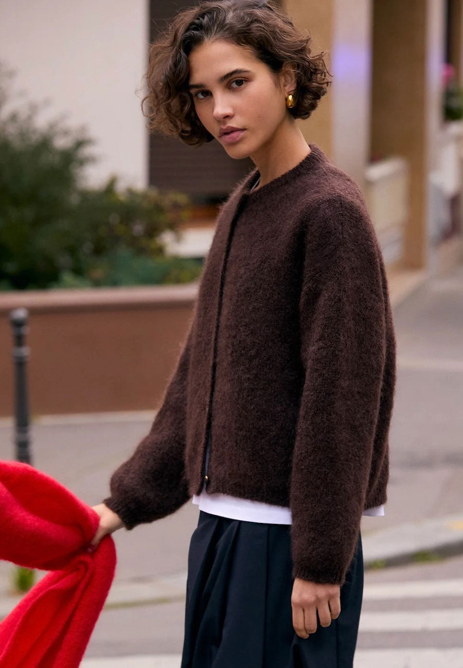 Surprise Olivia Mohair Cardigan Chocolate