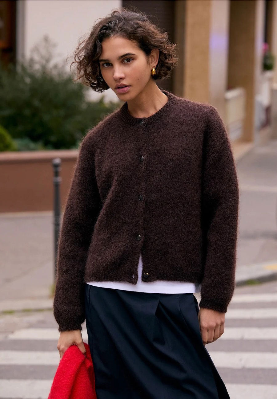 Surprise Olivia Mohair Cardigan Chocolate