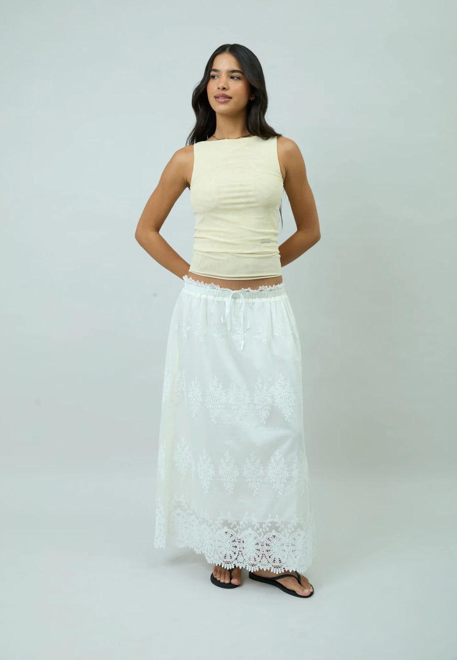 House of Sunny Sleeveless Mesh Top Butter