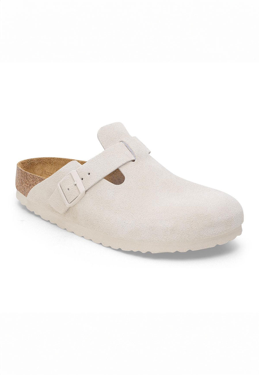 Birkenstock Boston SFB Suede Antique White