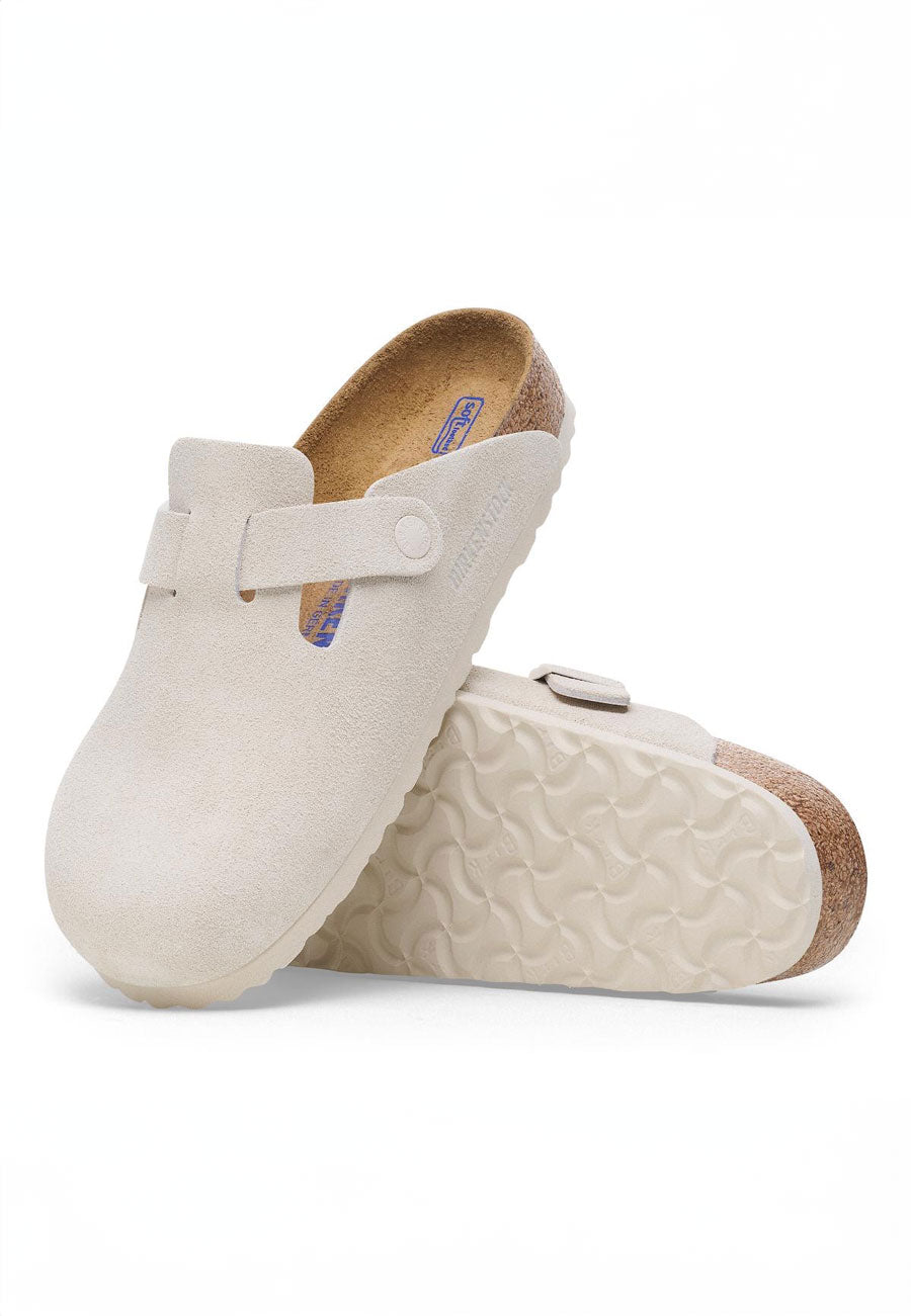 Birkenstock Boston SFB Suede Antique White