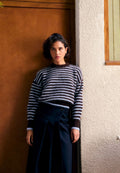 Surprise Lala Mohair Sweater Choc/Blue Stripe