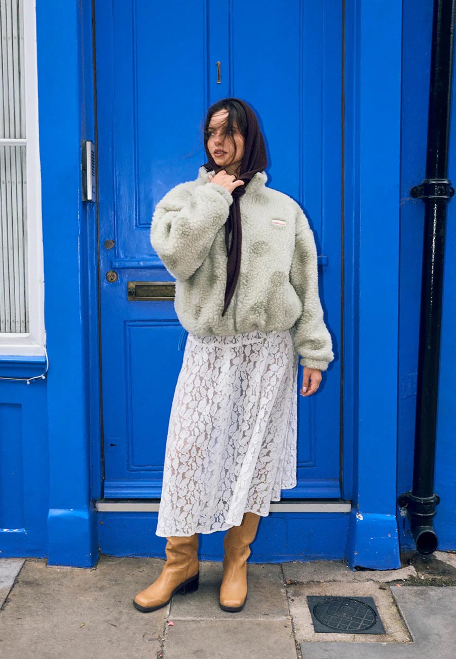 Happymess Wool Bomber Jacket Polka Dots