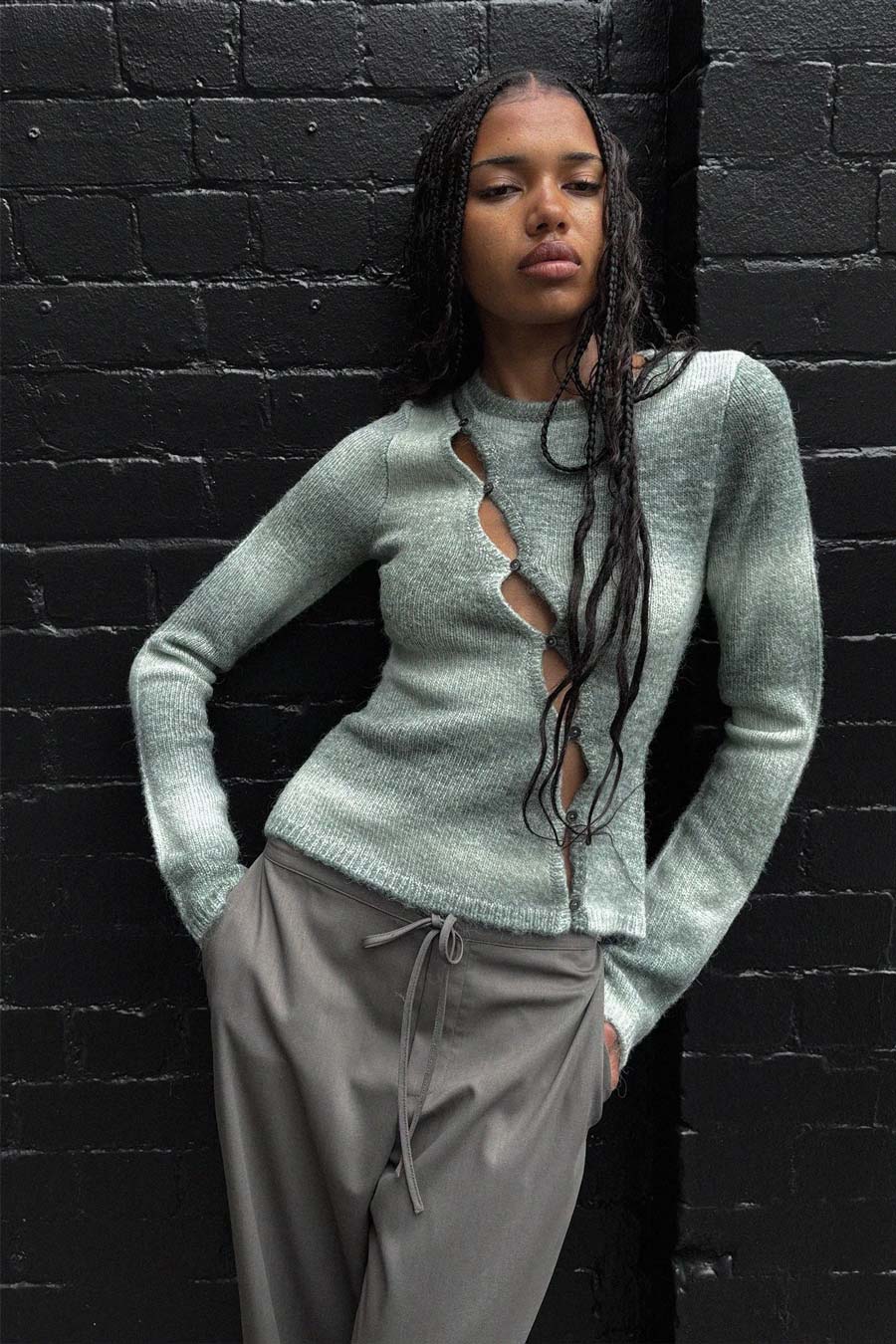 Ownley Alegra Asym Cardi Forest Gradient