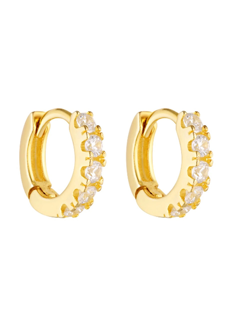 Porter Jewellery Angel Huggies Gold/Clear 7mm