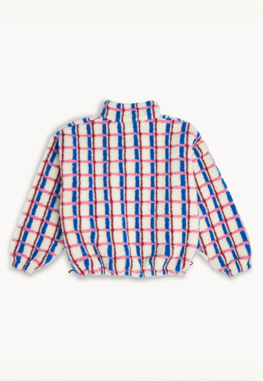 Happymess Woolen Kangaroo Jacket Pink & Cobalt