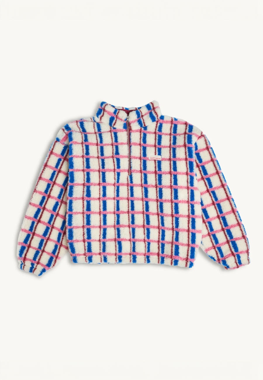 Happymess Woolen Kangaroo Jacket Pink & Cobalt