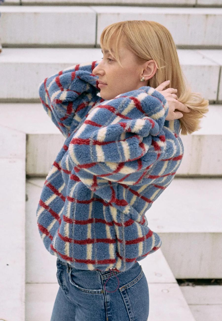 Happymess Woolen Kangaroo Jacket Shadow Blue