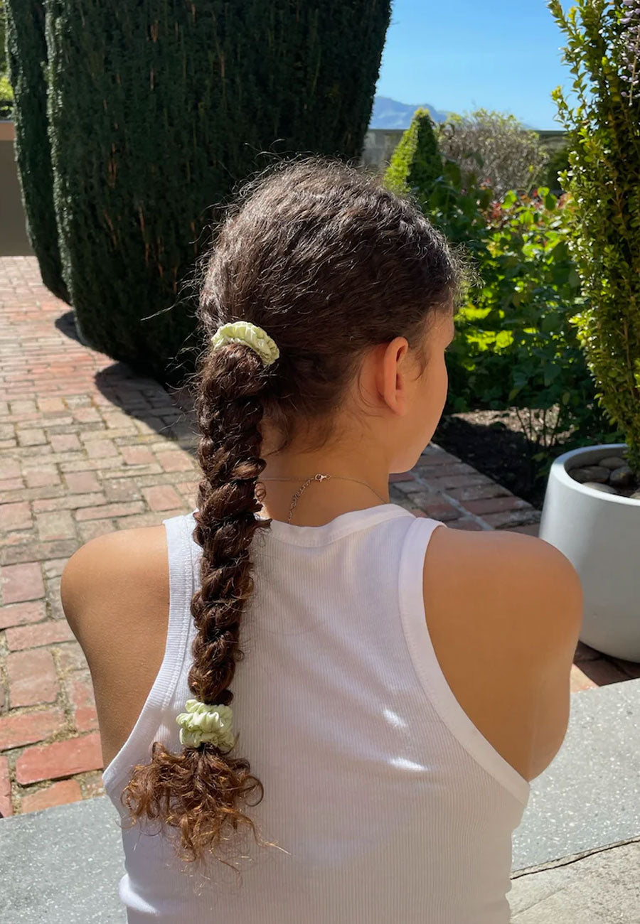 Buttermilk Accessories Mia Silk Scrunchie Pistachio