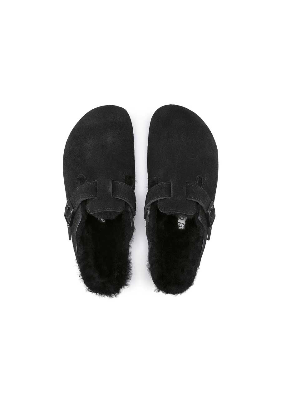 Birkenstock Boston Suede Shearling Black